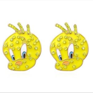 Looney Toons Tweety Bird Novelty Stud Earrings NWT